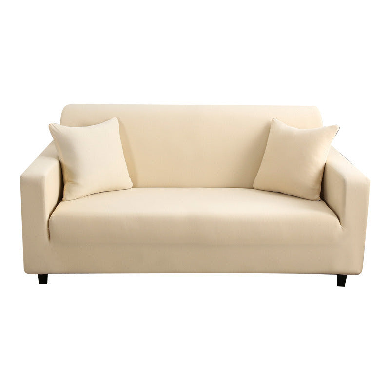 Elastic solid color sofa cover full coverage dust protection