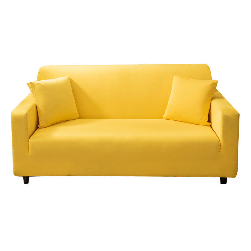 Elastic solid color sofa cover full coverage dust protection