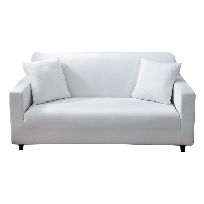 Elastic solid color sofa cover full coverage dust protection