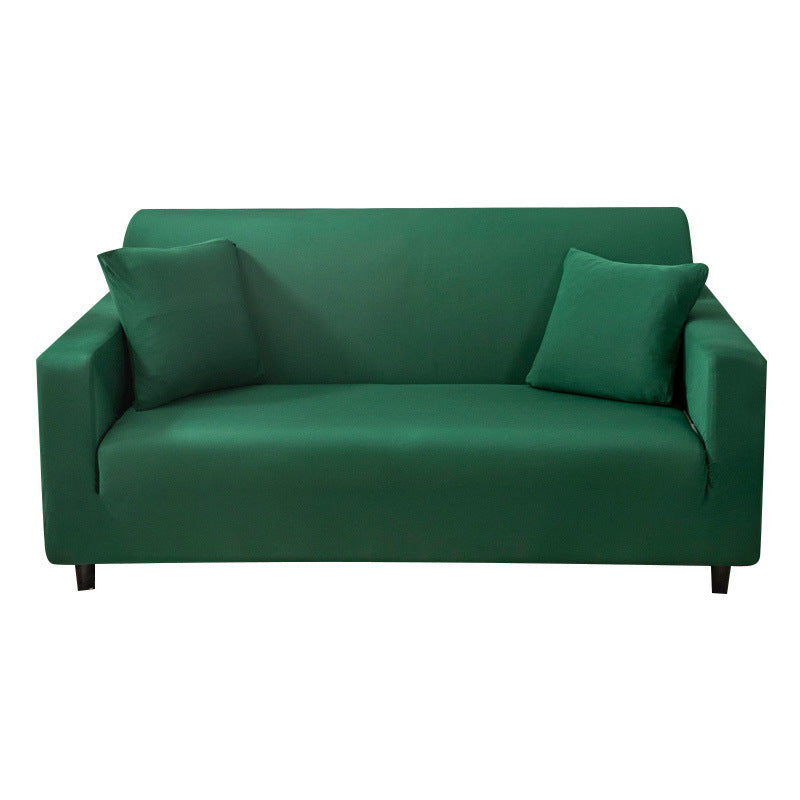 Elastic solid color sofa cover full coverage dust protection