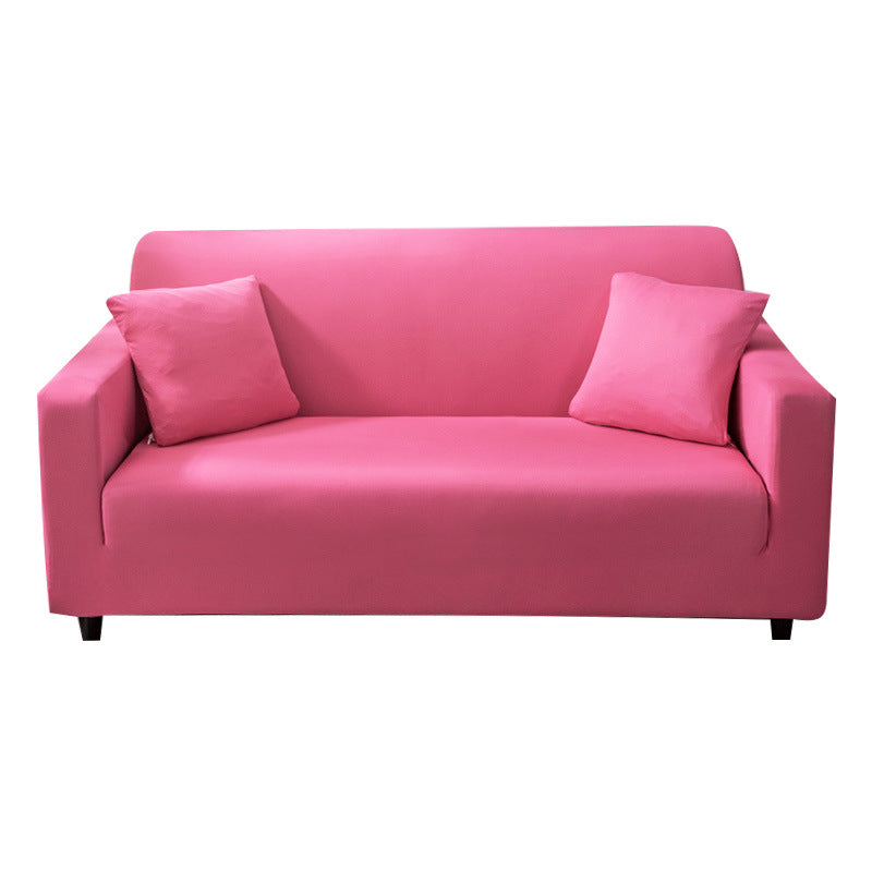 Elastic solid color sofa cover full coverage dust protection