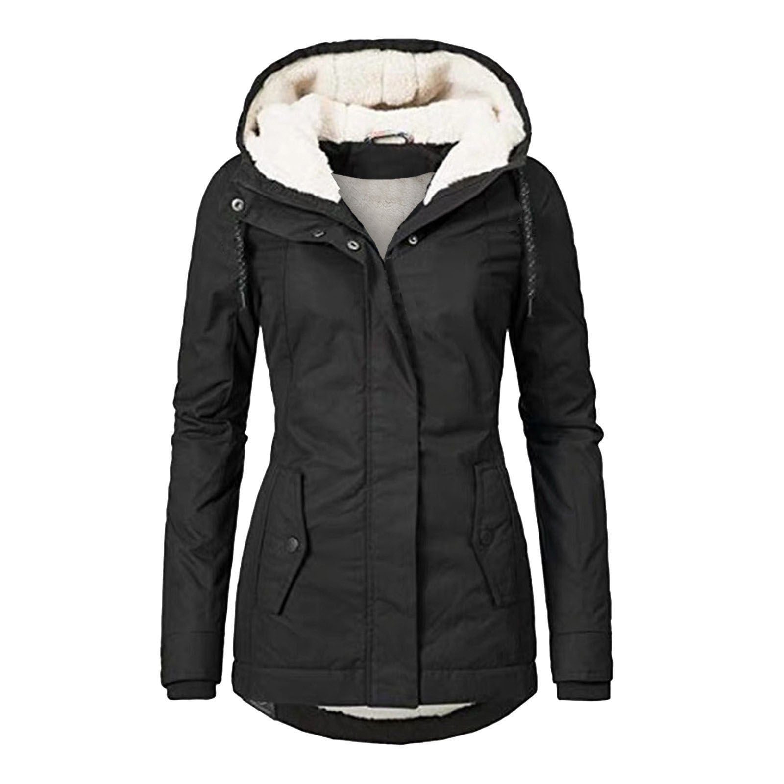 Thickened Hooded Cotton Jacket for Women