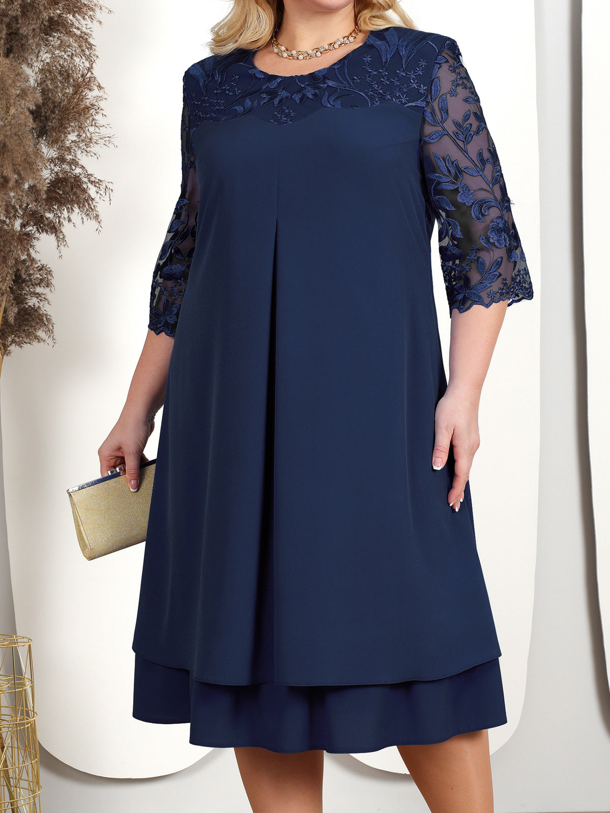 Women's Embroidered Chiffon Casual Dress
