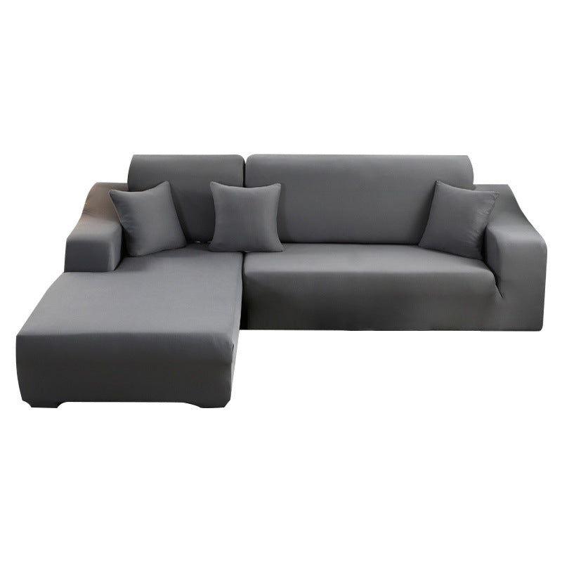 Elastic solid color sofa cover full coverage dust protection
