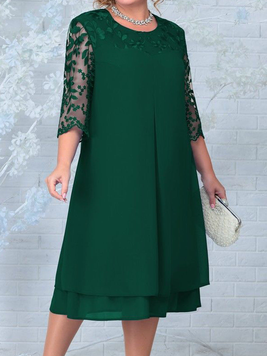 Women's Embroidered Chiffon Casual Dress