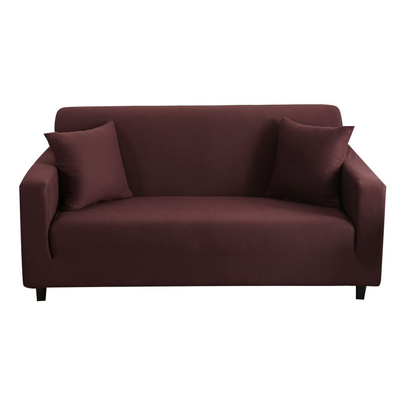 Elastic solid color sofa cover full coverage dust protection