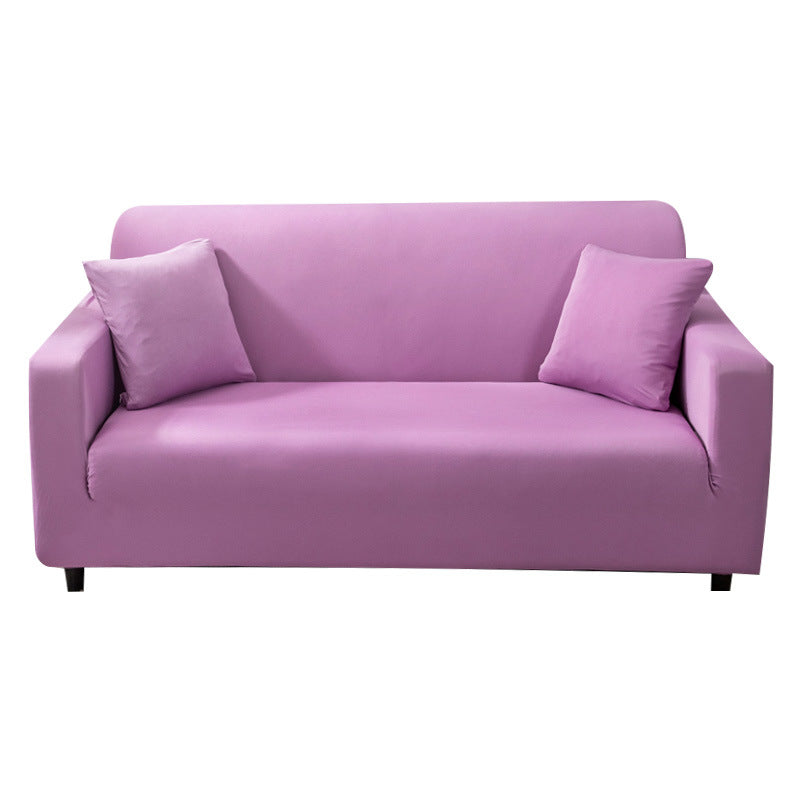 Elastic solid color sofa cover full coverage dust protection