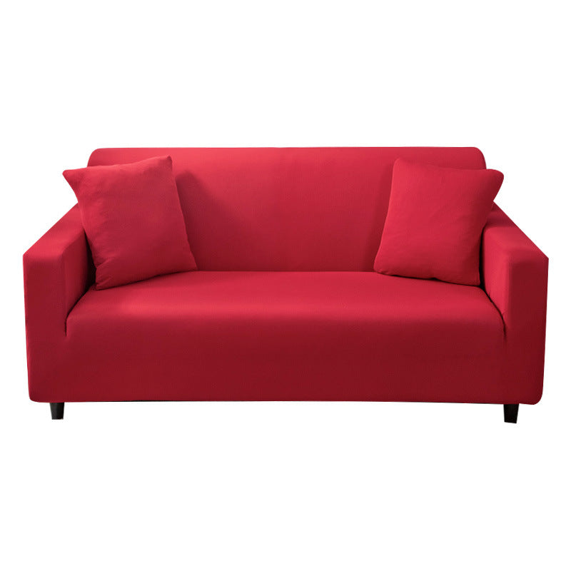 Elastic solid color sofa cover full coverage dust protection