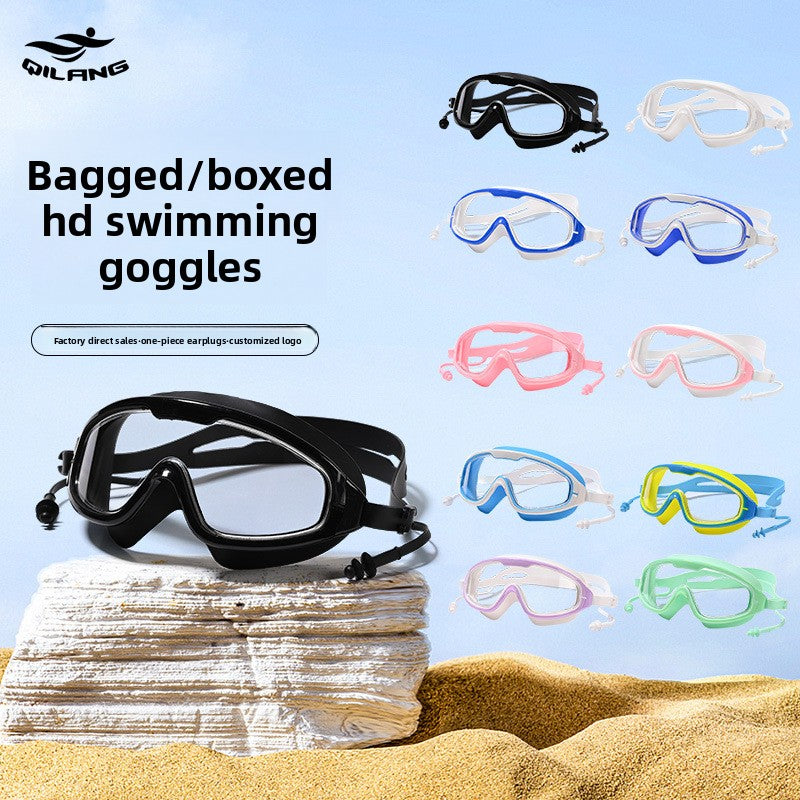 Anti-Fog Swimming Goggles with Earplugs