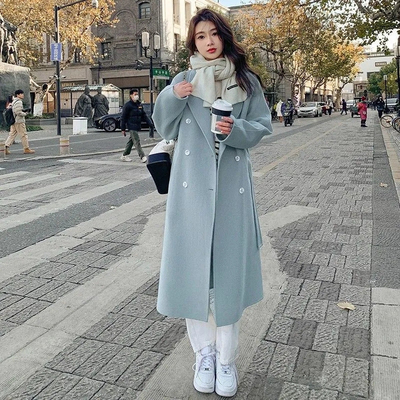 Women's Loose Mid-Length Woolen Coat