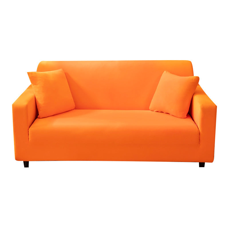 Elastic solid color sofa cover full coverage dust protection