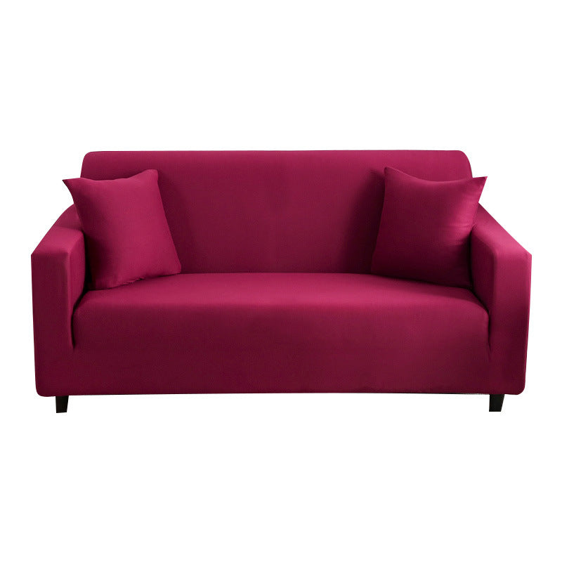 Elastic solid color sofa cover full coverage dust protection